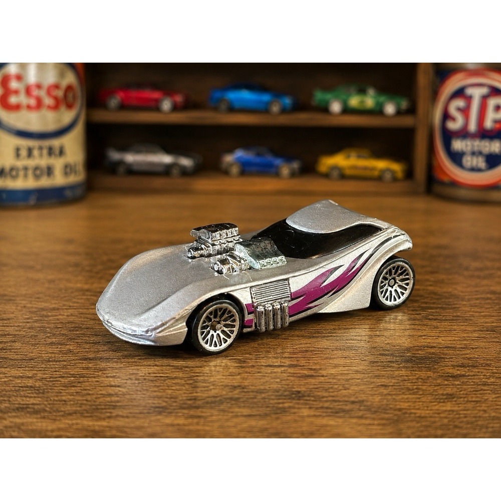 1993 Hot Wheels Twin Mill II Silver Purple Lace Wheels 1:64 Diecast Near Mint